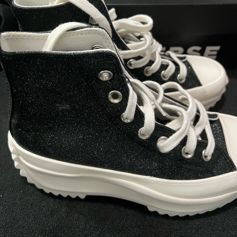 High top converse black glitter